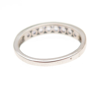 Chuck Clemency 925 Sterling Silver Real Round-Cut Tanzanite Band Ring Size 6.25