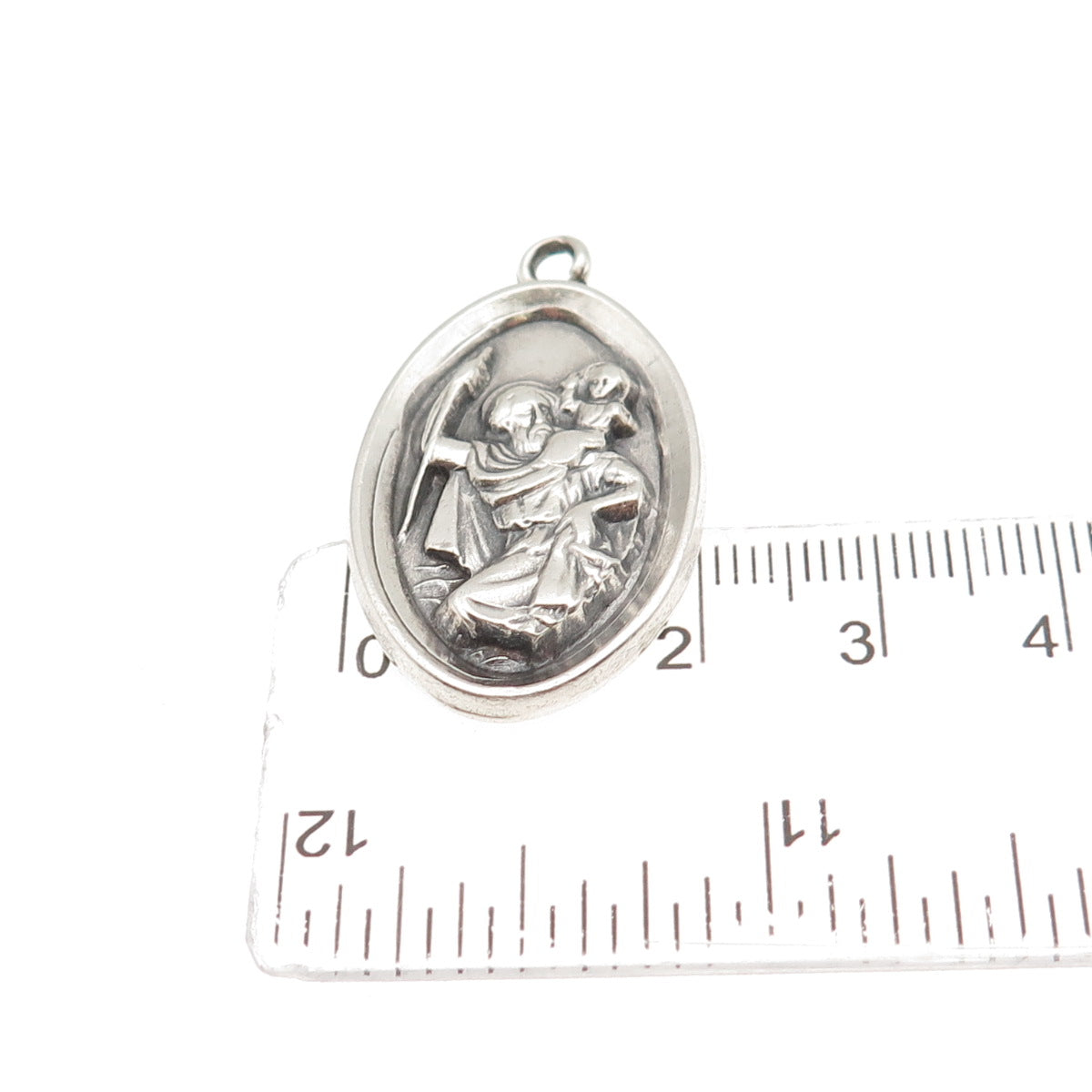 ATELIER 925 Sterling Silver Antique Art Deco St. Christopher Emergency Pendant