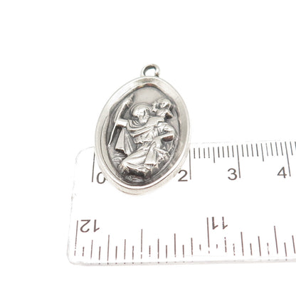 ATELIER 925 Sterling Silver Antique Art Deco St. Christopher Emergency Pendant