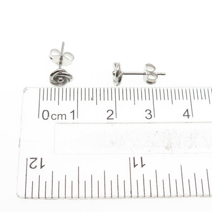 925 Sterling Silver Rose Flower Stud Earrings