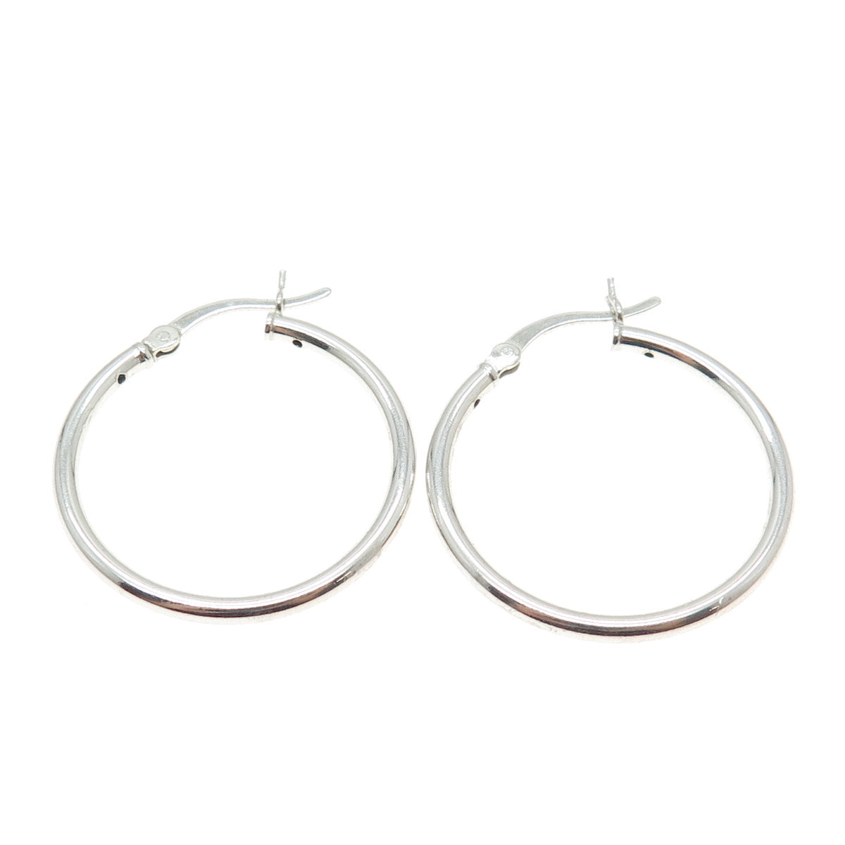 925 Sterling Silver Classic Hinged Hoop Earrings