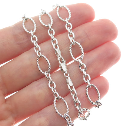 925 Sterling Silver Twisted Figaro Chain Necklace 18"