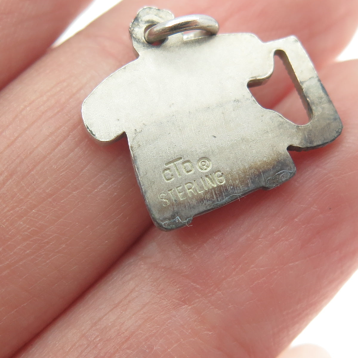 925 Sterling Silver Vintage CTO Retro Phone Minimalist Charm Pendant