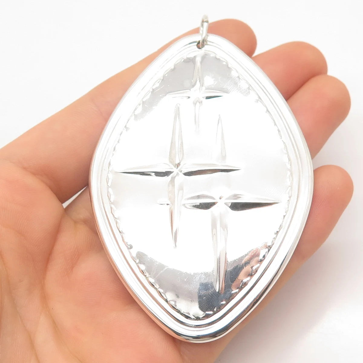 925 Sterling Silver Vintage Towle 1974 Floral Ornament Pendant