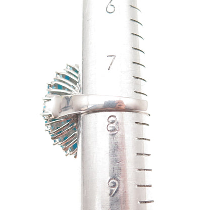Chuck Clemency 925 Sterling Silver Real Turquoise Apatite & Topaz Ring Size 7.75
