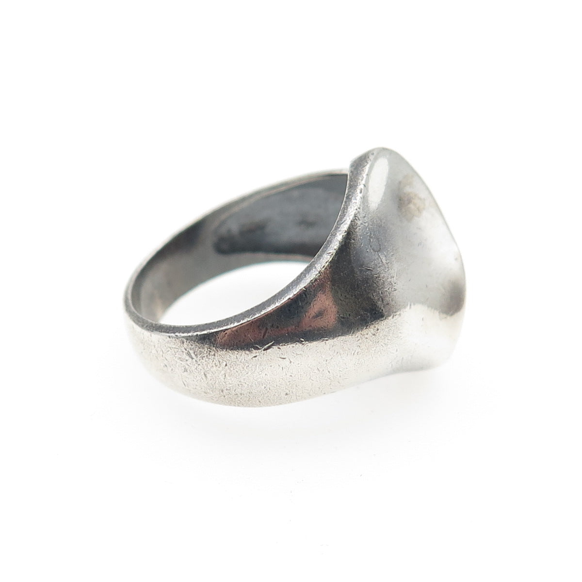 925 Sterling Silver Vintage Modernist Wavy Oxidized Ring Size 7