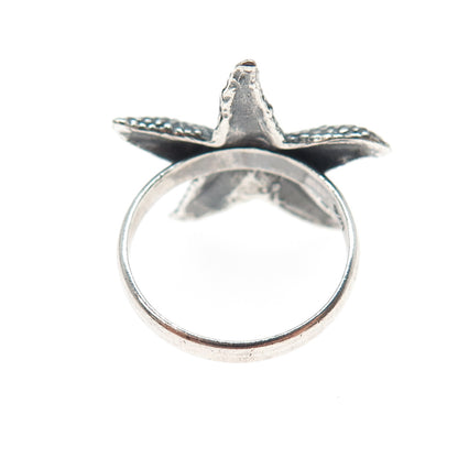 925 Sterling Silver Vintage Starfish Oxidized Ring Size 8.5