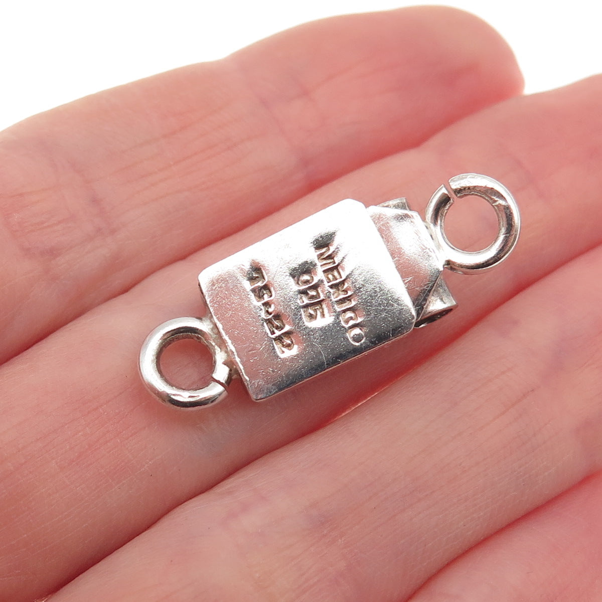 925 Sterling Silver Vintage Mexico Bracelet / Necklace Box Lock Clasp