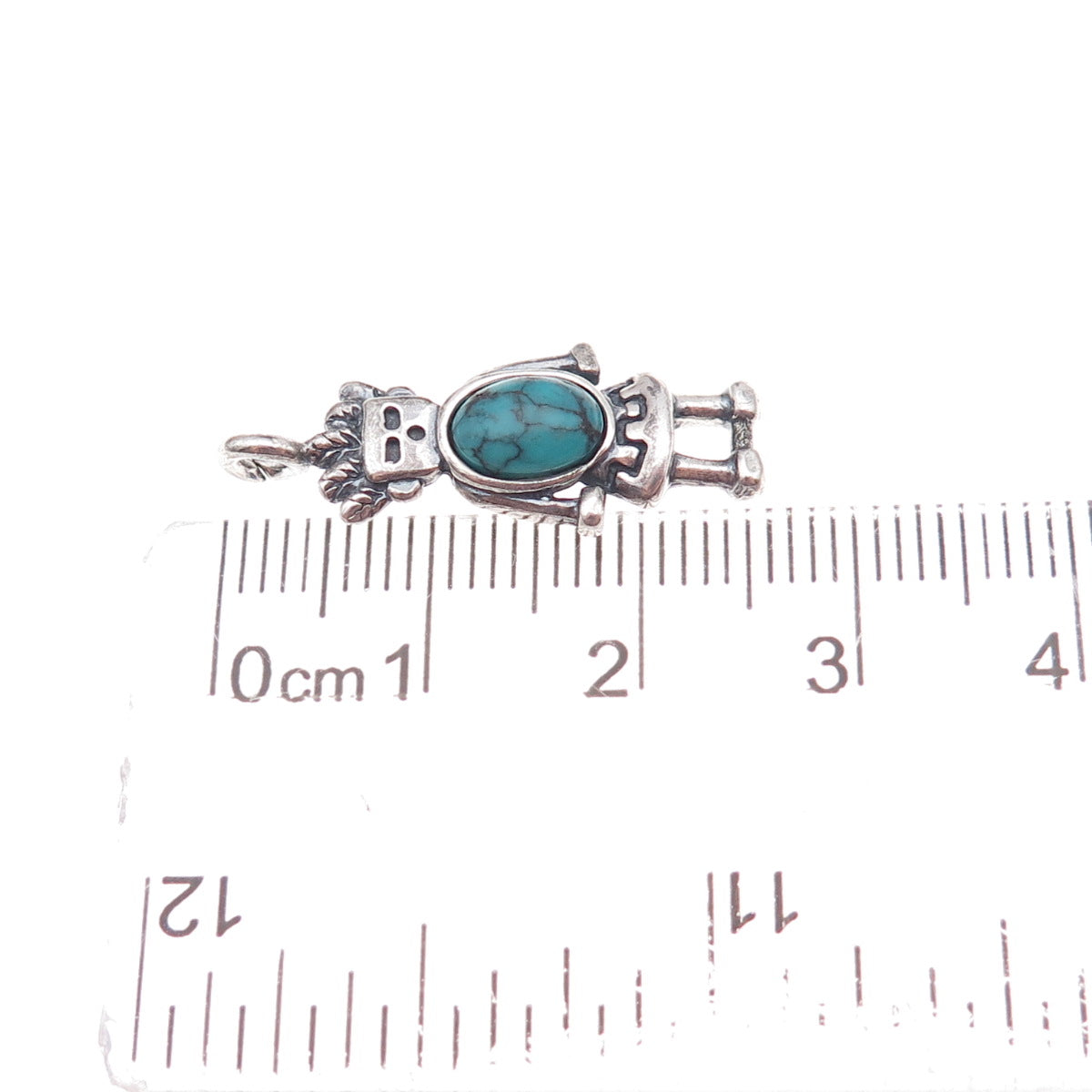 Carolyn Pollack Old Pawn 925 Sterling Vintage Turquoise Talavi Kachina Pendant