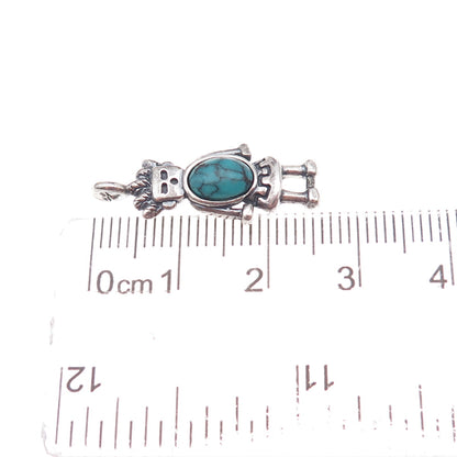 Carolyn Pollack Old Pawn 925 Sterling Vintage Turquoise Talavi Kachina Pendant