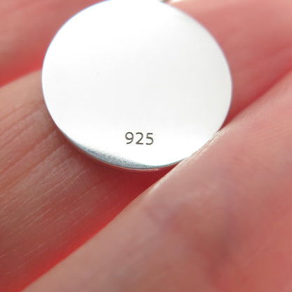 925 Sterling Silver Turquoise Enamel USA Map Round Tag Minimalist Charm Pendant