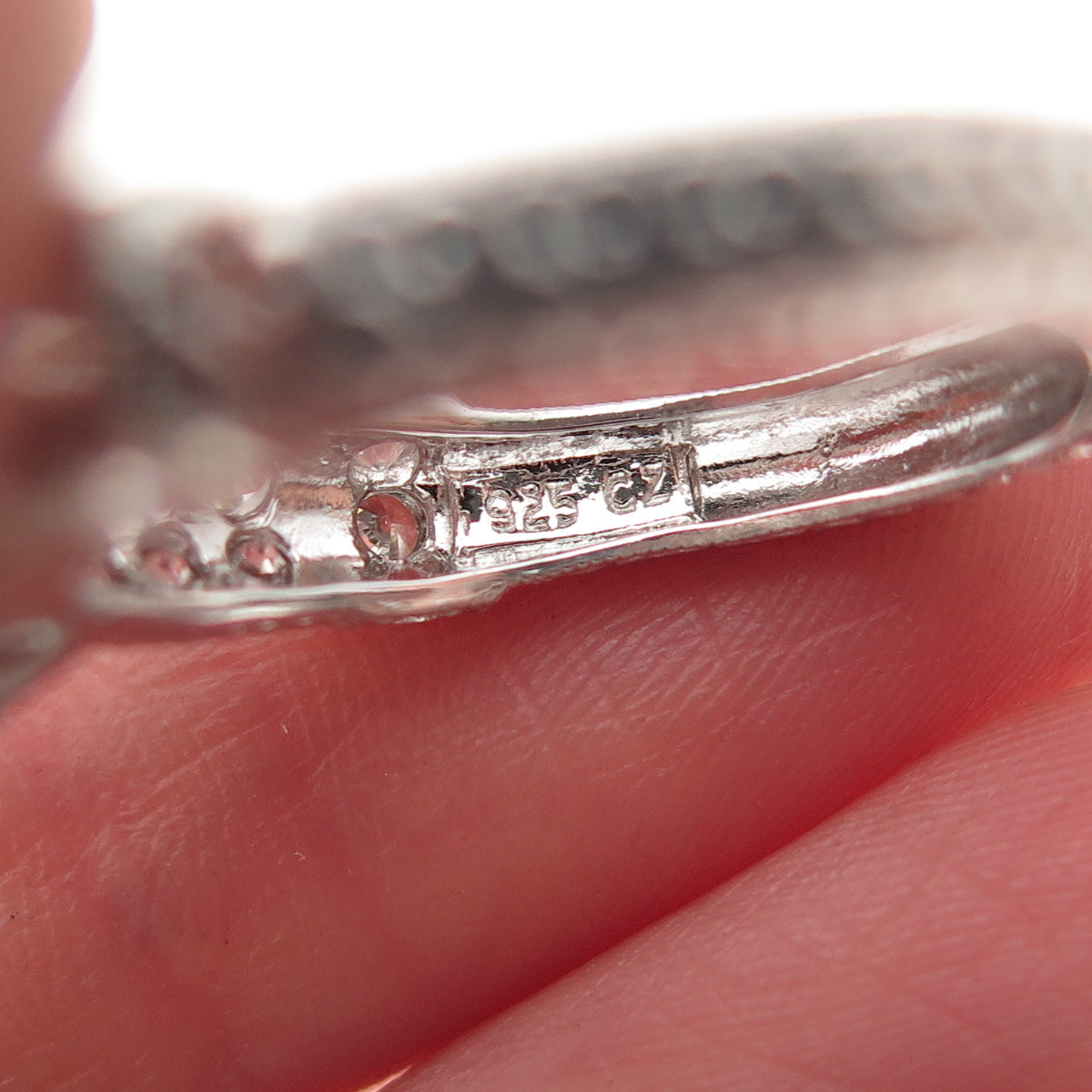 925 Sterling Silver Round-Cut C Z Engagement Ring Size 8