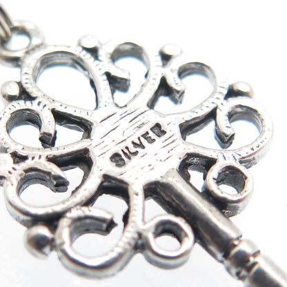925 Sterling Silver Vintage Key to Heaven Charm Pendant