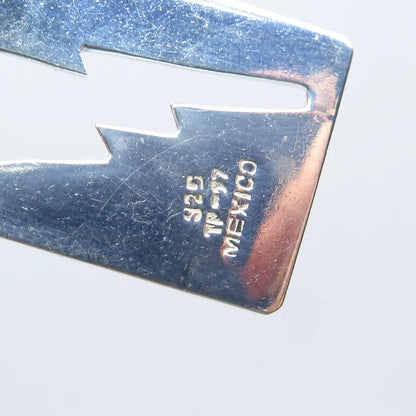 925 Sterling Silver Vintage Mexico Modernist Lightning Pendant