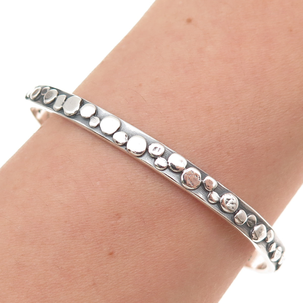 Sandy Comstock 925 Sterling Silver Vintage Adjustable Cuff Bracelet 6.25"