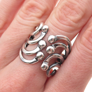 ATI Annika Witt 925 Sterling Silver Vintage Modernist Adjustable Ring Size 8.75