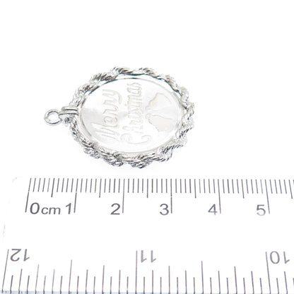 ELCO 925 Sterling Silver Vintage Merry Christmas Charm Pendant