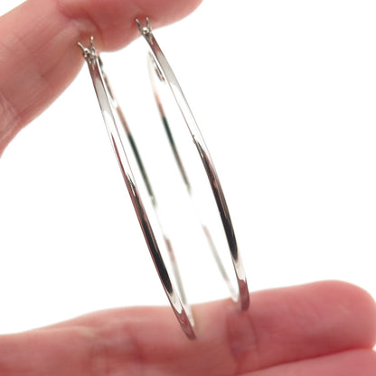 Sun 925 Sterling Silver Real Round-Cut Diamond Hoop Earrings