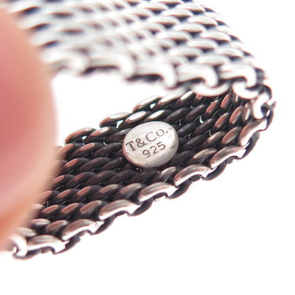 Tiffany & Co. 925 Sterling Silver Vintage Somerset Mesh Ring Size 8