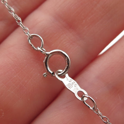 Sun 925 Sterling Silver Real Black & White Diamond Infinity Chain Necklace 18"