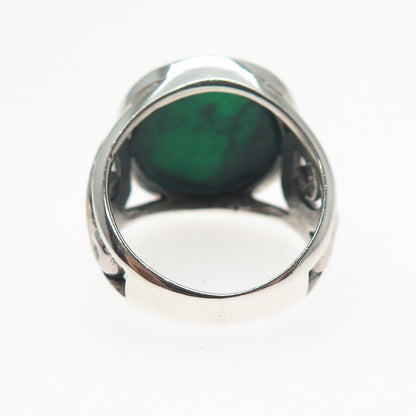 INDIGO 925 Sterling Silver Vintage Real Abalone Shell Spiral Ring Size 7