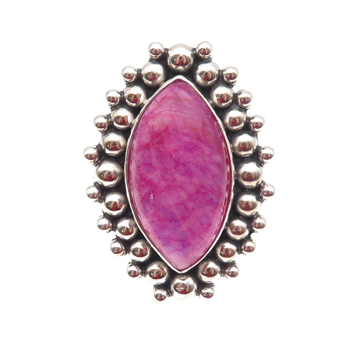 925 Sterling Vintage Pink Rainbow Moonstone Adjustable Statement Ring Size 6