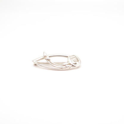 925 Sterling Silver Vintage Modernist Pin Brooch