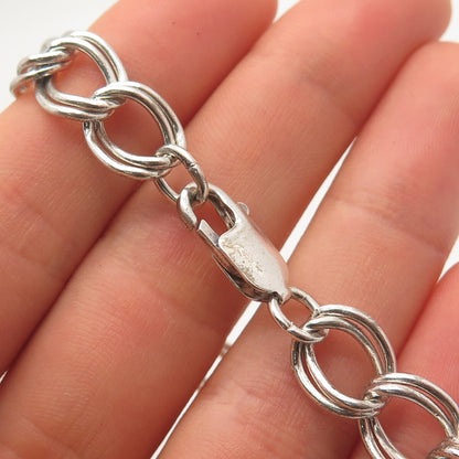 925 Sterling Silver Vintage Cable Link Bracelet 7.5"