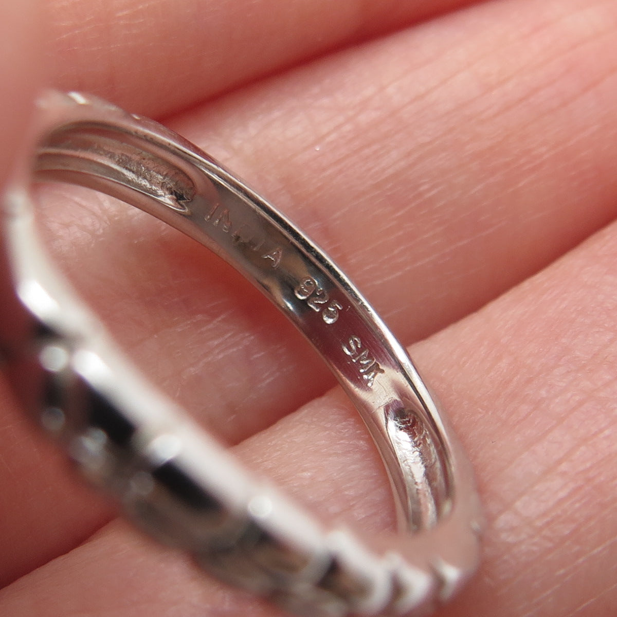925 Sterling Silver Dragon Skin Band Ring Size 6.75