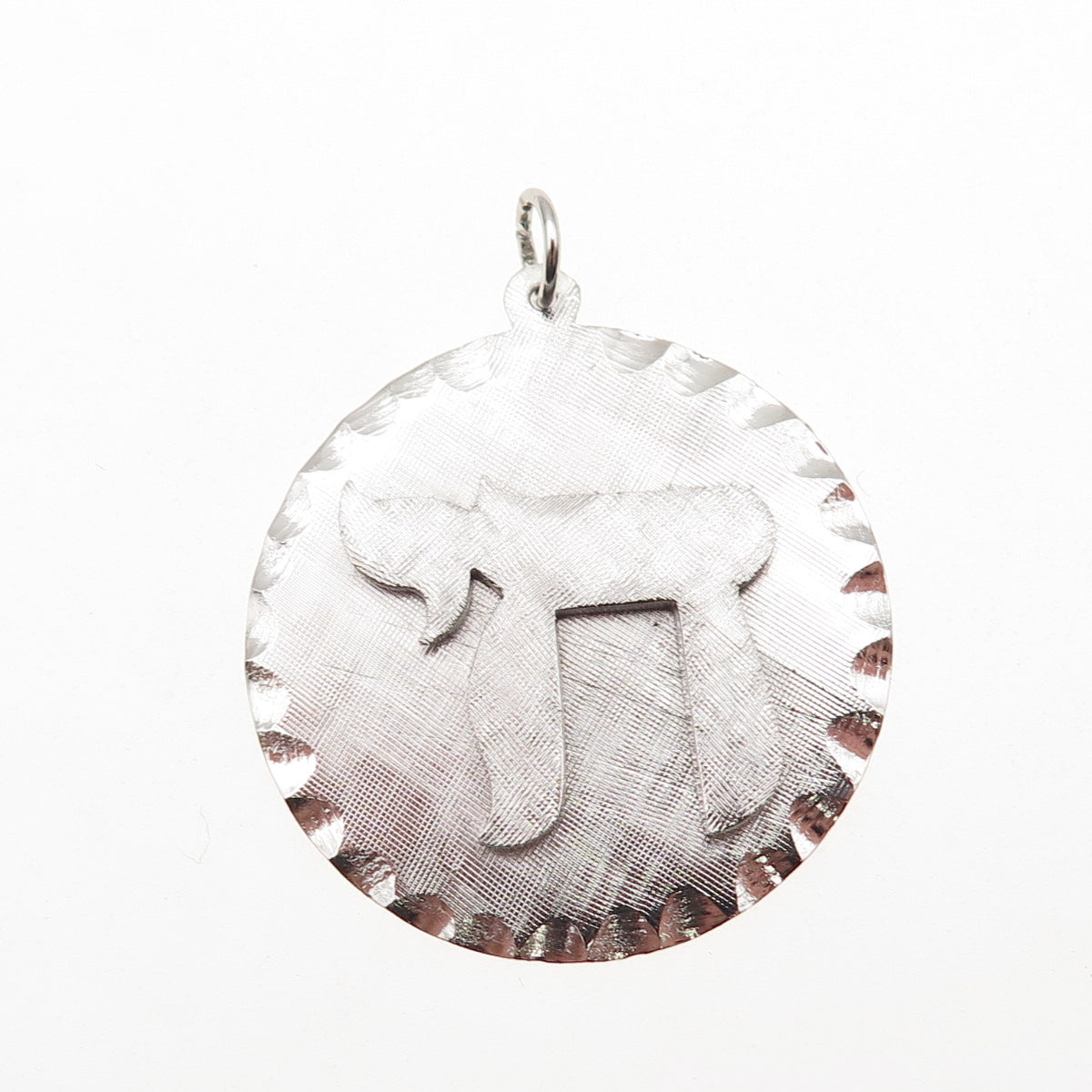925 Sterling Silver Vintage Chai Judaica Charm Pendant