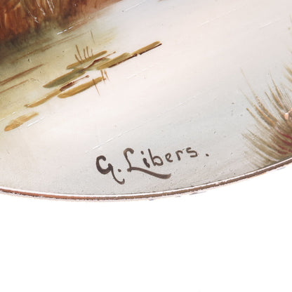 G. LIBERS Antique Porcelain Classical Landscape Scene Hand-Painted Plate #1411