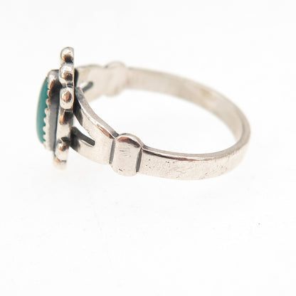 Bell Trading Post Old Pawn 925 Sterling Silver Vintage Turquoise Ring Size 4.75