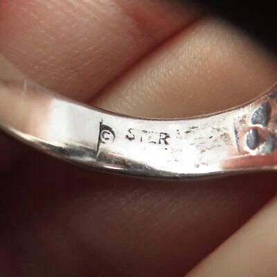 925 Sterling Silver Vintage Eagle & Deer Oval Ring Size 10.25