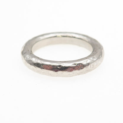 925 Sterling Silver Vintage Hammered Band Ring Size 7.25