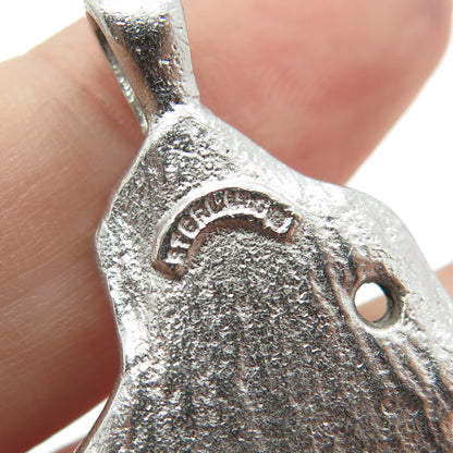 925 Sterling Silver Vintage Modernist Brutalist Pendant