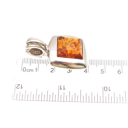 ESPO Joseph Esposito 925 Sterling Silver Vintage Real Amber Charm Pendant