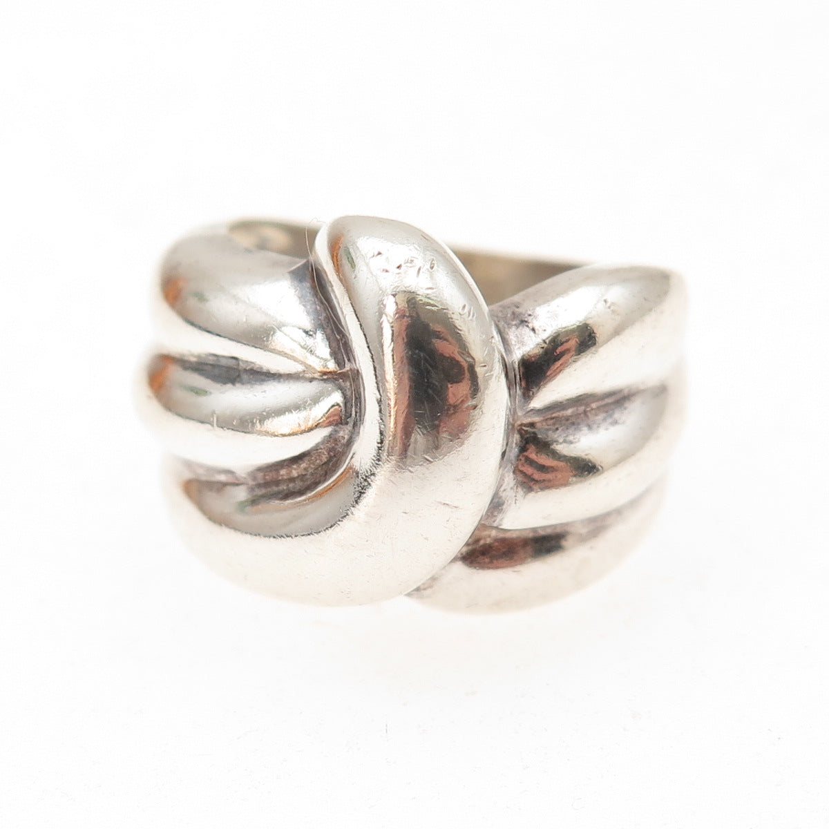 925 Sterling Silver Vintage Modernist Oxidized Ring Size 6.75