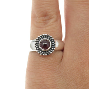 925 Sterling Silver Vintage Real Tourmaline Modernist Flower Ring Size 5.75
