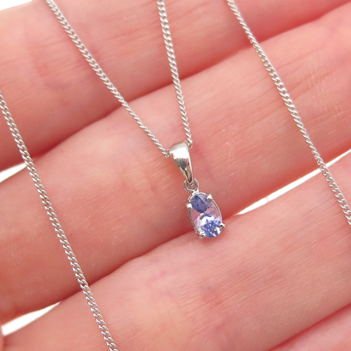Chuck Clemency 925 Sterling Silver Real Tanzanite Cuban Chain Necklace 20"
