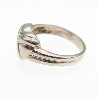 925 Sterling Silver Vintage Modernist Heart Ring Size 7.25