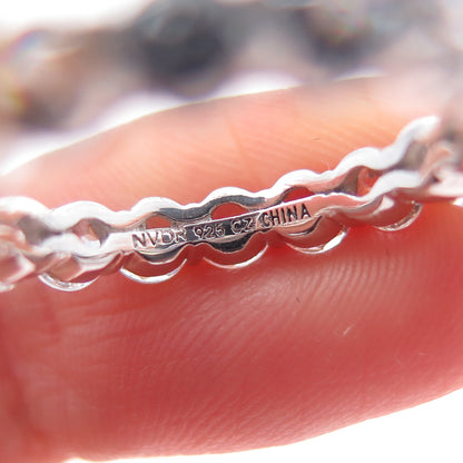 925 Sterling Silver NVDR Round-Cut C Z Eternity Band Ring Size 6