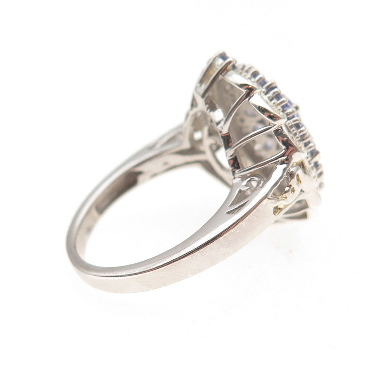 Chuck Clemency 925 Sterling Silver Real Multi-Cut Tanzanite Ring Size 8.25
