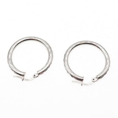 925 Sterling Silver Marquise-Cut Hoop Earrings