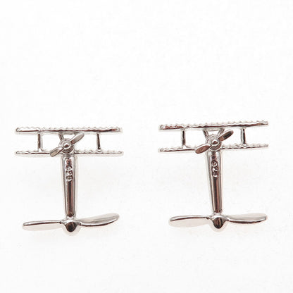 B.A. Ballou 925 Sterling Silver Vintage Airplane Cufflinks