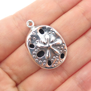 925 Sterling Silver Vintage Sand Dollar Shadow Box Charm Pendant