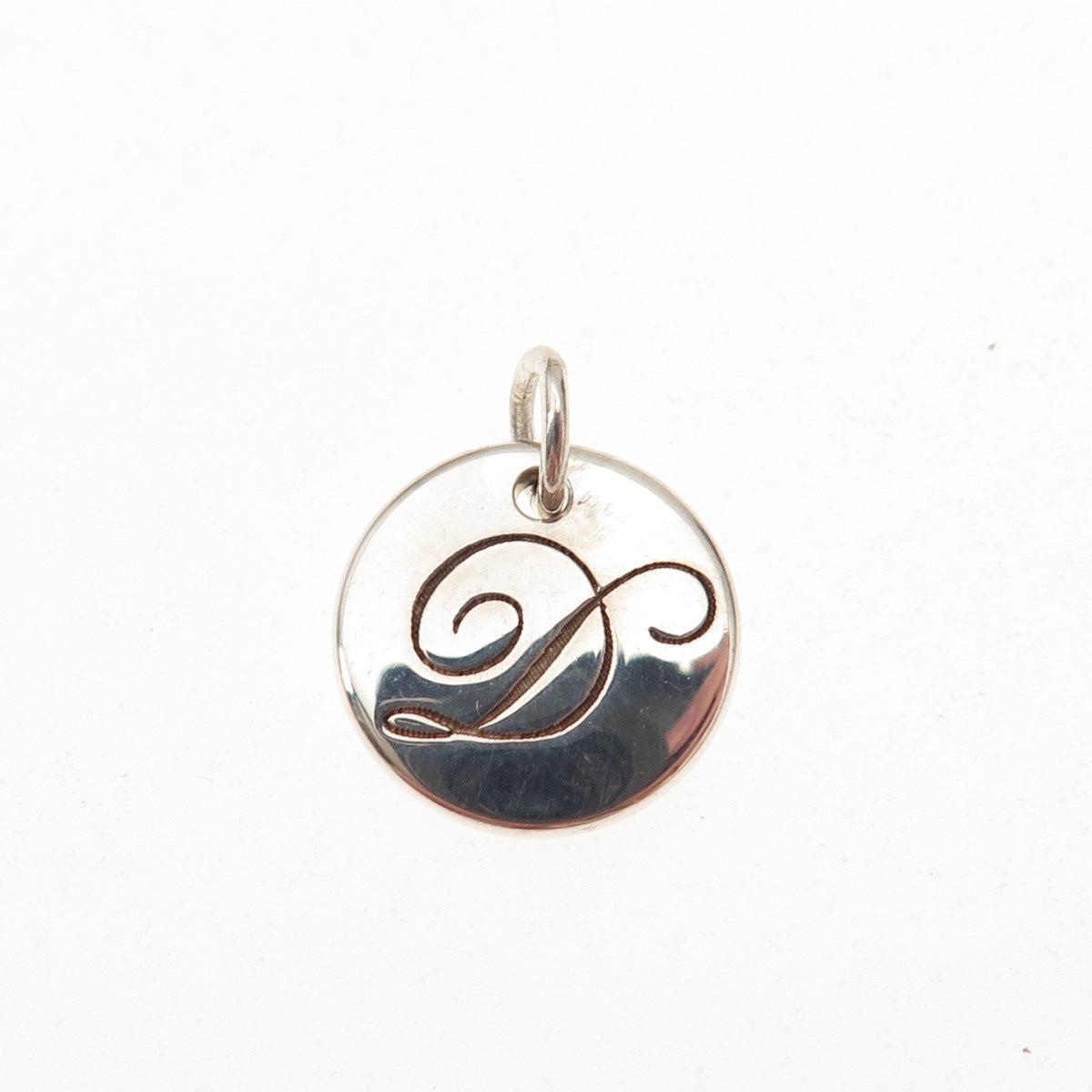Tiffany & Co. 925 Sterling Silver Vintage Letter D Initial Tag Charm Pendant