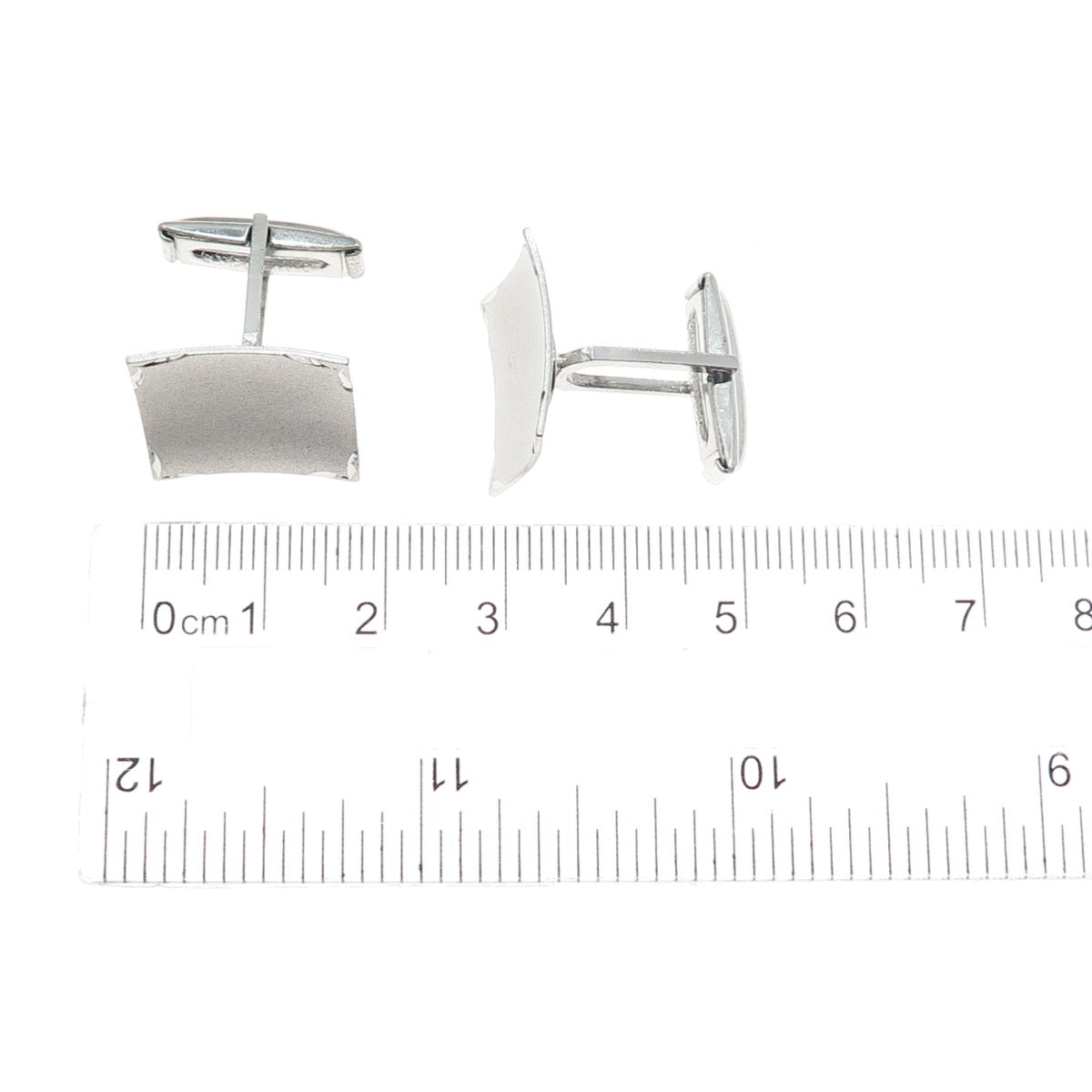 925 Sterling Silver Vintage Engraved Modernist Cufflinks