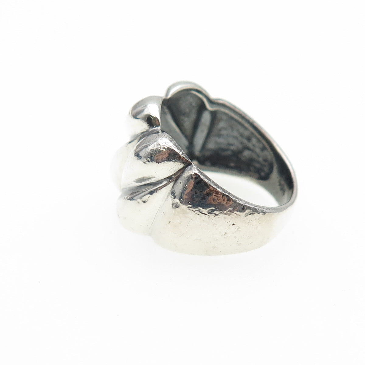 925 Sterling Silver Vintage Modernist Oxidized Ring Size 6.25