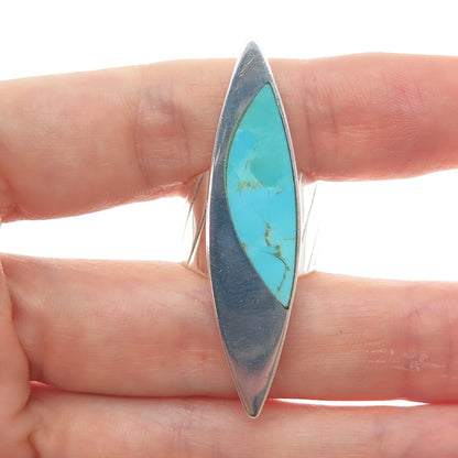 JAY KING DESERT ROSE Sterling Silver Vintage Turquoise Modernist Ring Size 7.25
