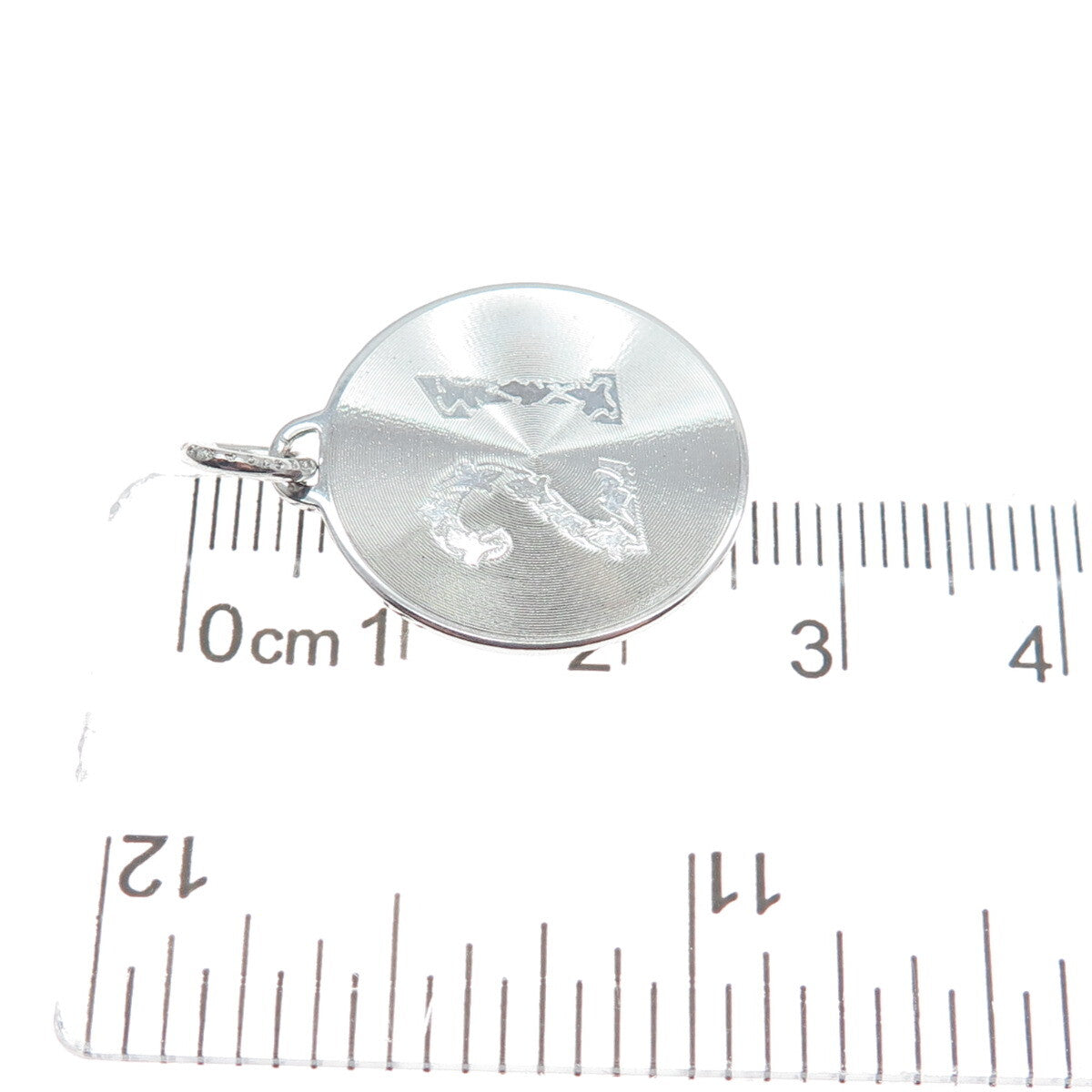 925 Sterling Silver Vintage 21 Lucky Number Round Charm Pendant